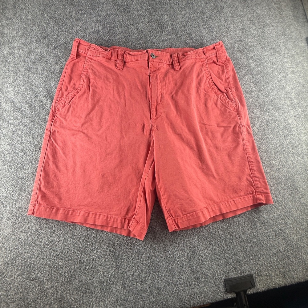 Orvis Mens Chino Shorts Size 40 Salmon Pink Coral Cotton Outdoor Casual 1199